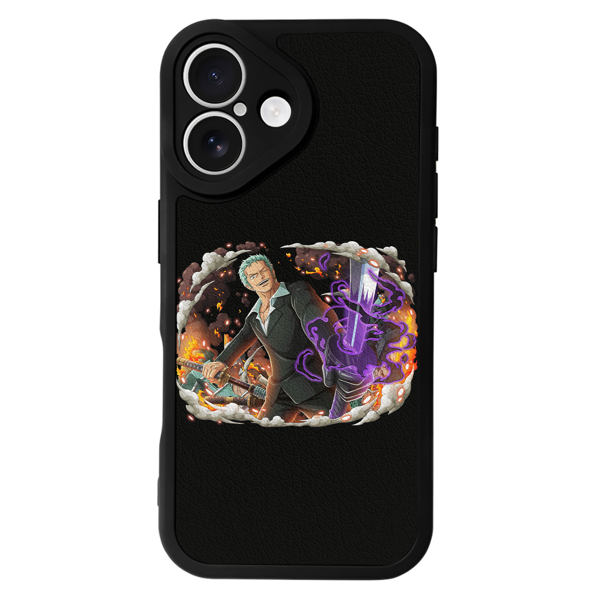 （画像用） ワンピース ロロノア・ゾロ ONE PIECE Roronoa Zoro 【iPhone 16シリーズ対応】シリコンスマホケース（レザー調） 材質：シリコン